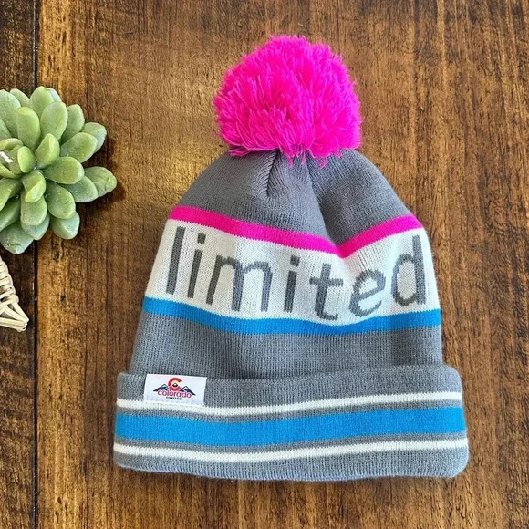 Colorado Limited | Winter Beanie with Hot Pink Pom Pom - Picture 2 of 8